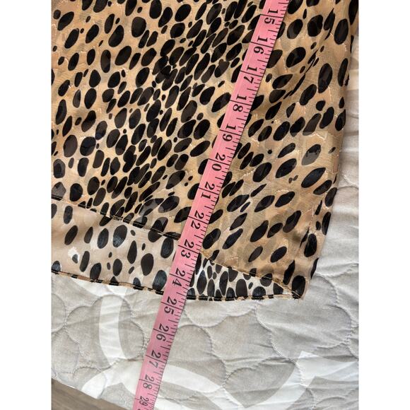 Rebecca Taylor Silk Blend Golden Ombre Leopard Print Blouse Medium - Picture 7 of 7